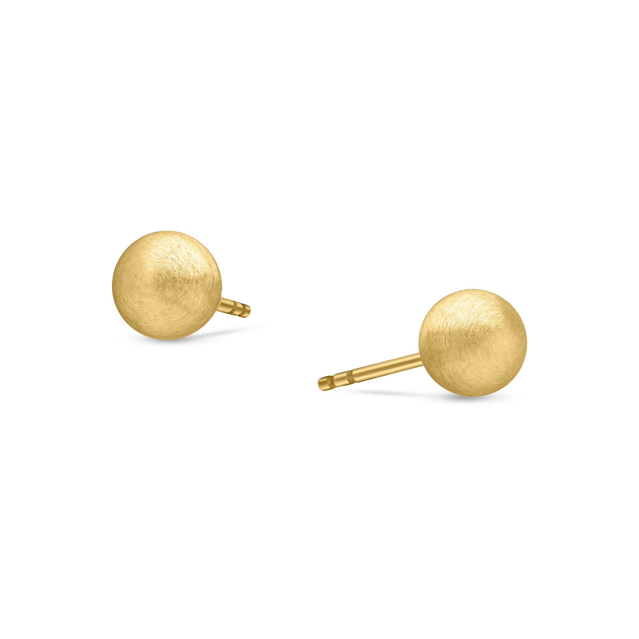 9ct yellow gold Satin 6mm Ball Stud Earrings