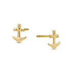 9ct Yellow Gold Anchor Stud Earrings