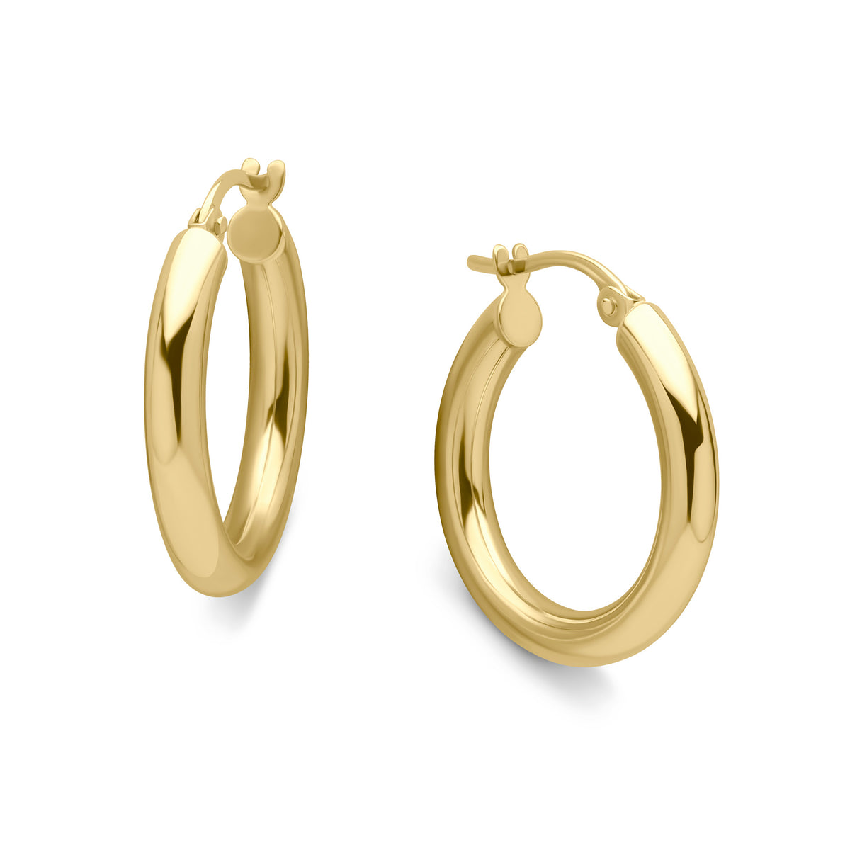 9ct Yellow Gold Round Polished Hoop Earrings