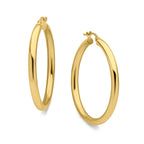 9ct Yellow Gold Round Polished Hoop Earrings