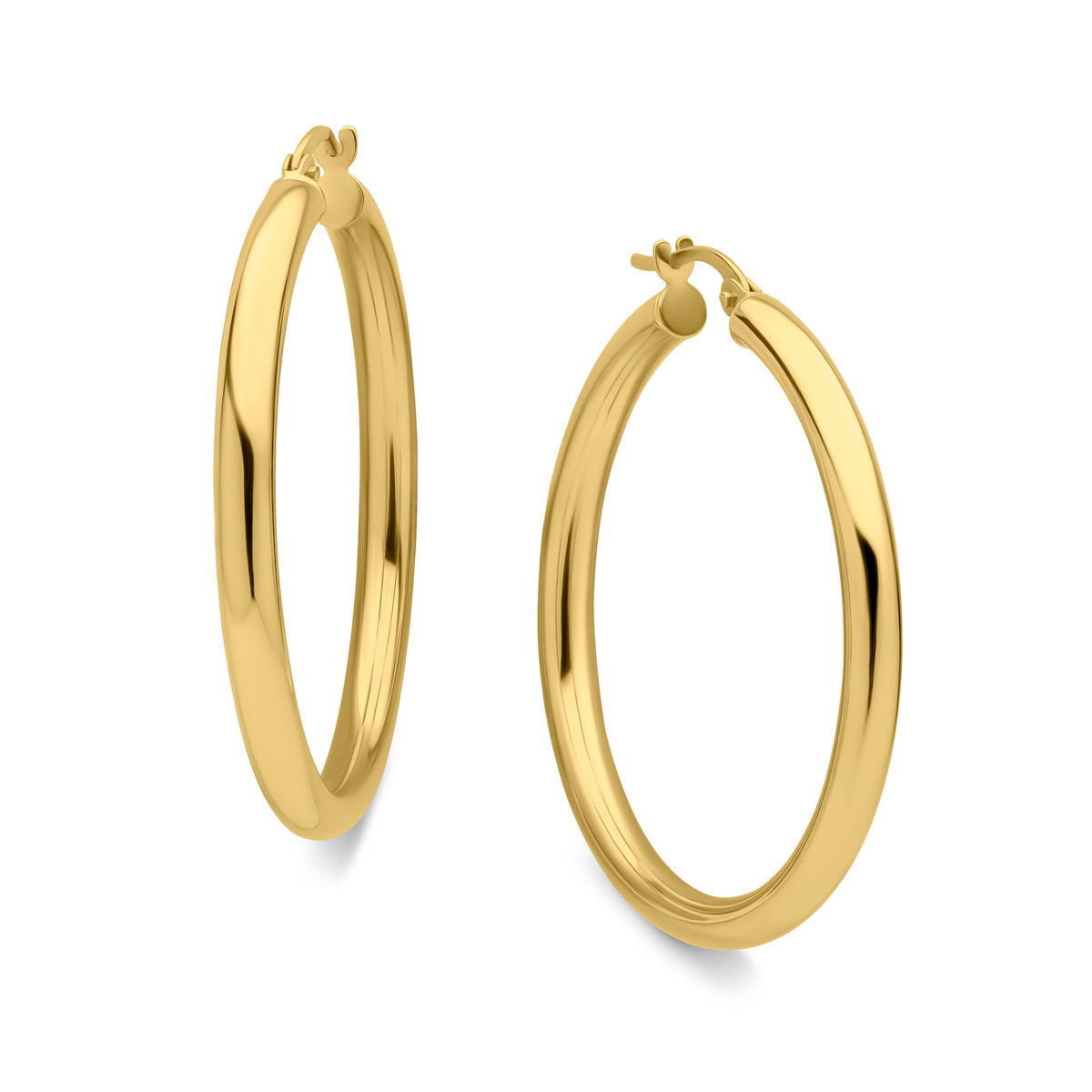 9ct Yellow Gold Round Polished Hoop Earrings