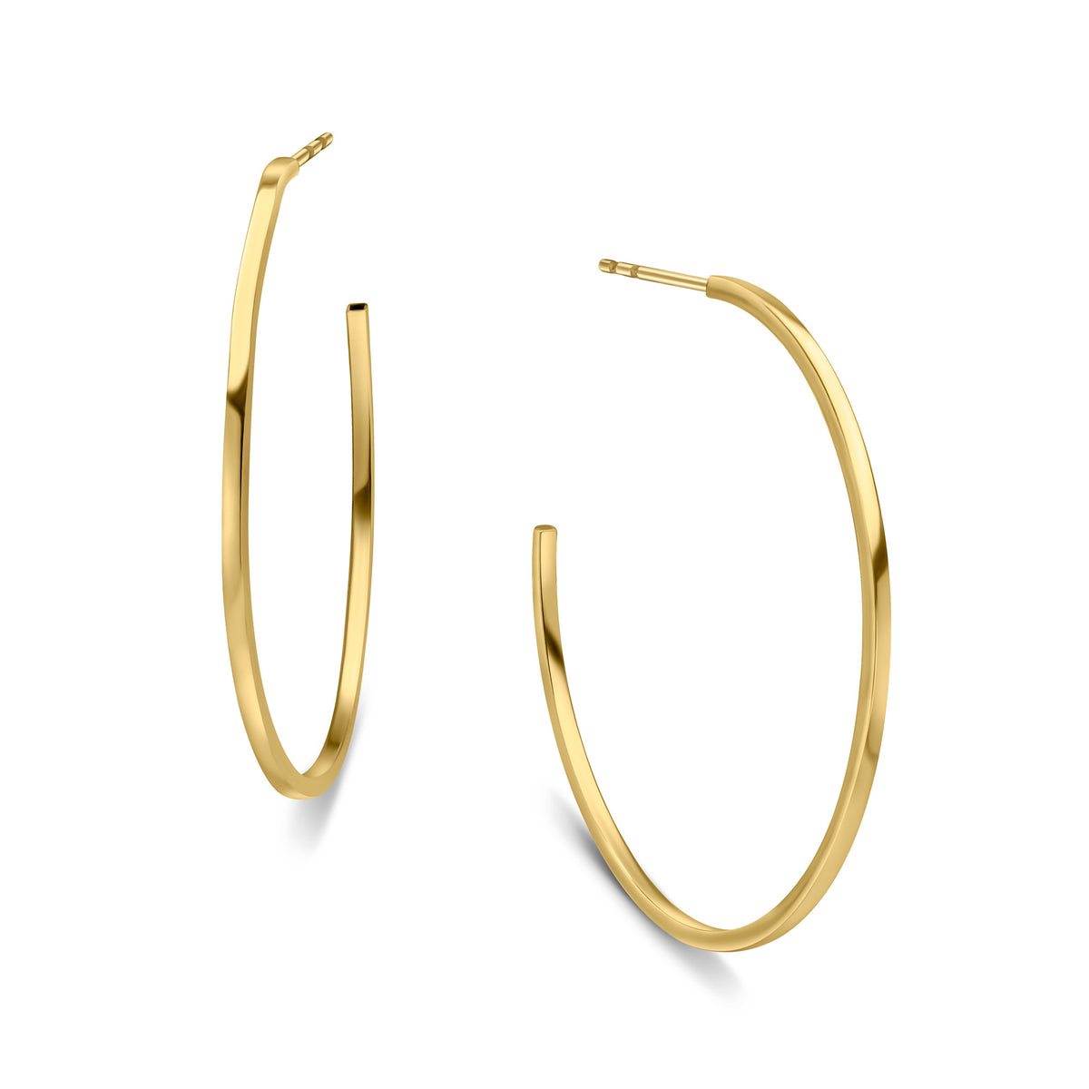 9ct Yellow Gold Peg & Scroll Hoop Earrings