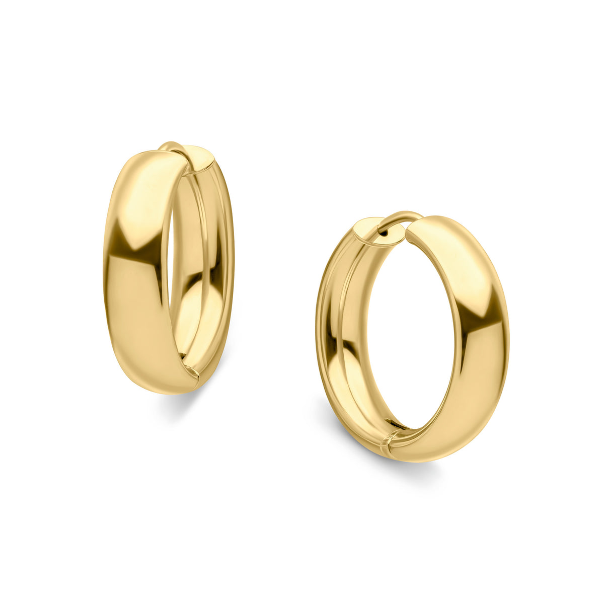 9ct Yellow Gold Polished Round Huggy Hoop Earrings