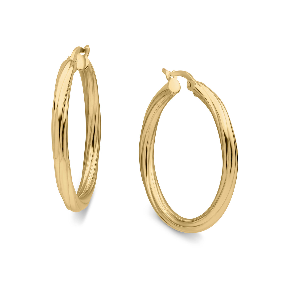 9ct Yellow Gold Twist Hoop Earrings
