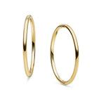 9ct Yellow Gold Brushed Finish Huggy Hoop Earrings