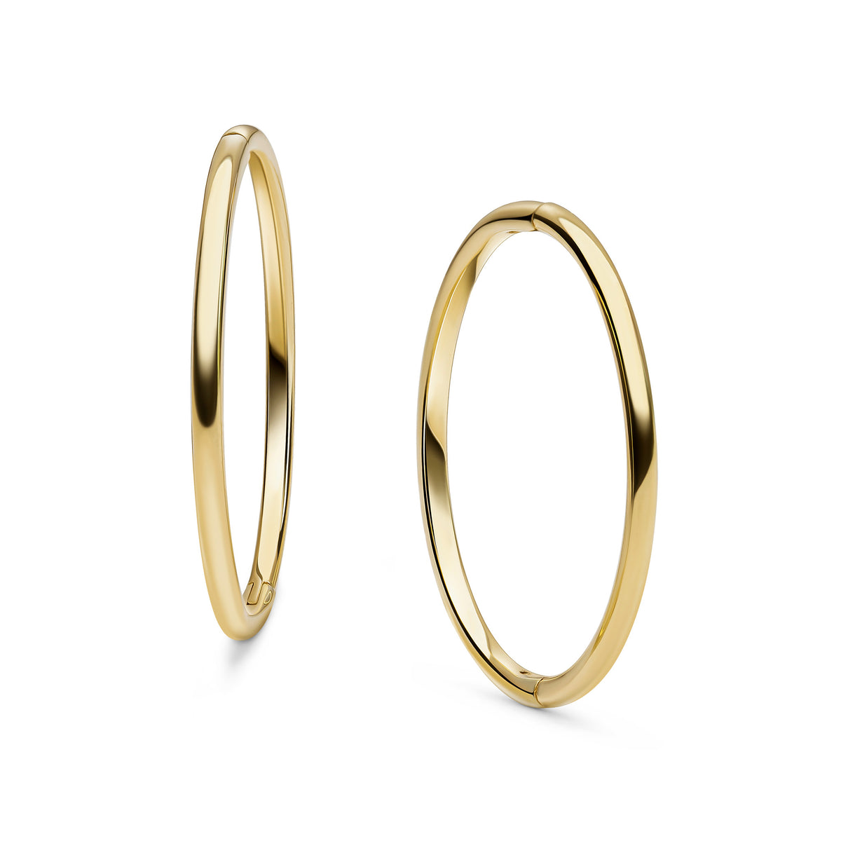 9ct Yellow Gold Brushed Finish Huggy Hoop Earrings