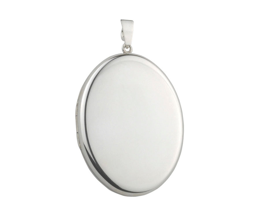 Silver Plain 43mm Oval Locket 1