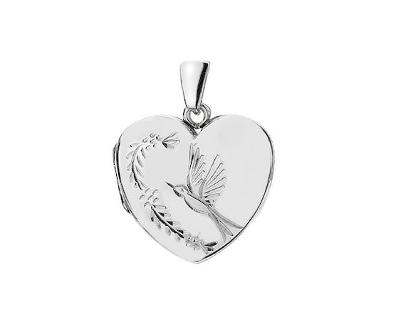 Silver H/Eng Lg Heart Locket 8 Style N