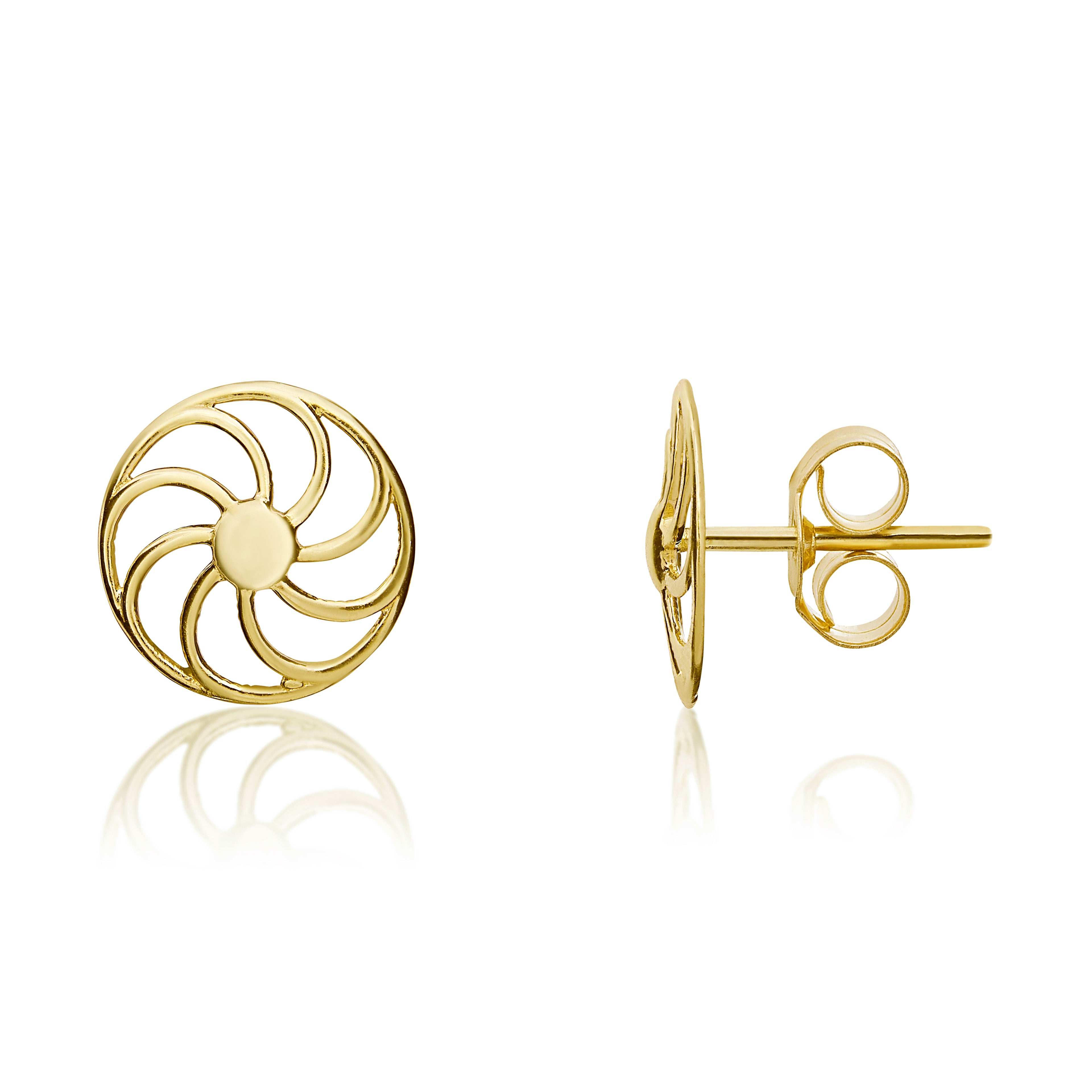9ct Yellow Gold Cartwheel Stud Earrings
