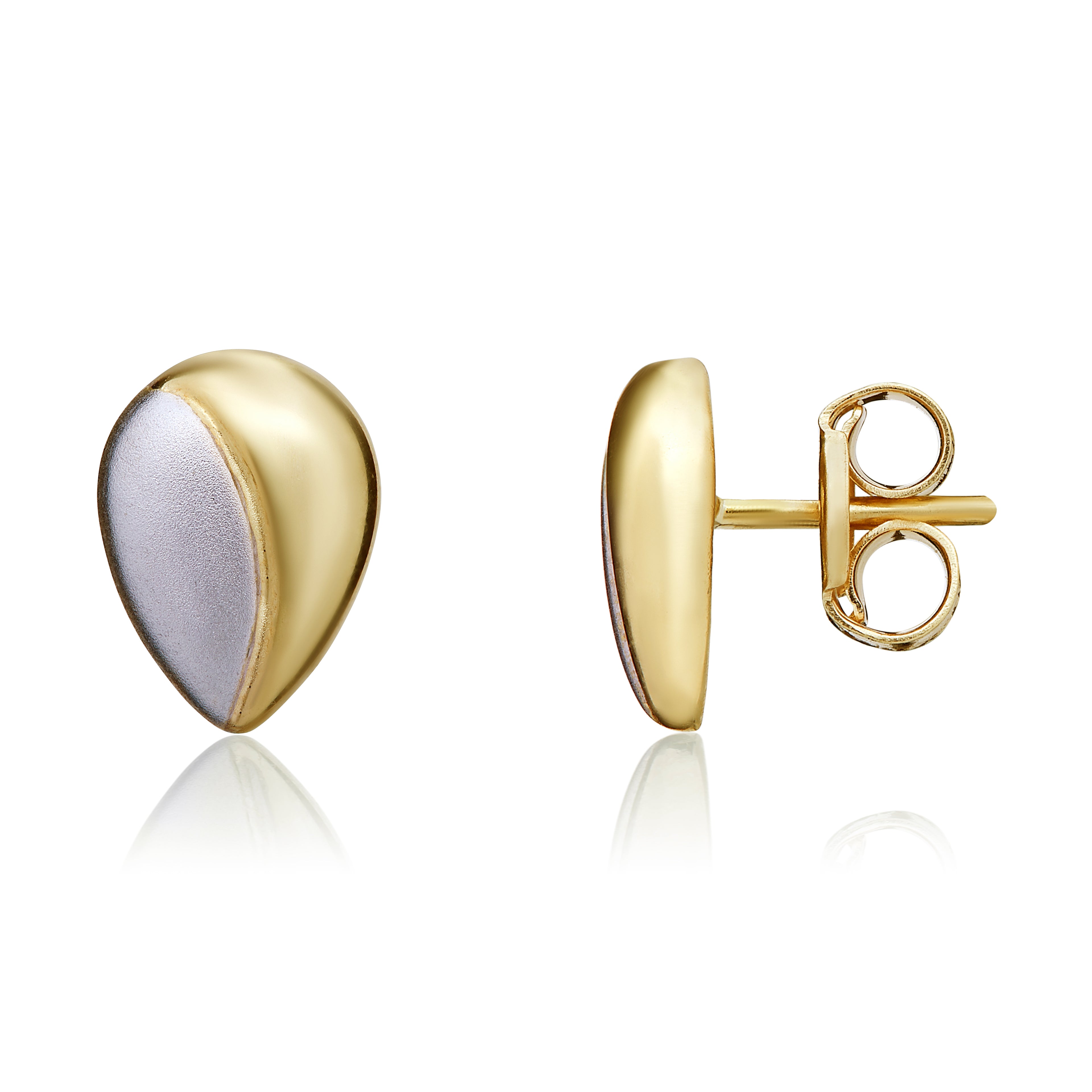 9ct Polished Finish Yellow Gold And Satin Finish White Gold Pearsha