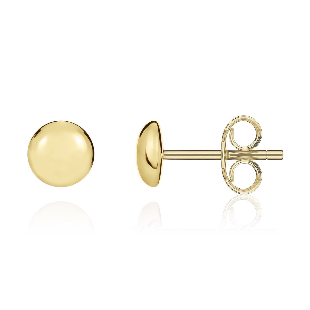 18ct Yellow Gold 7mm Polished Button Studs