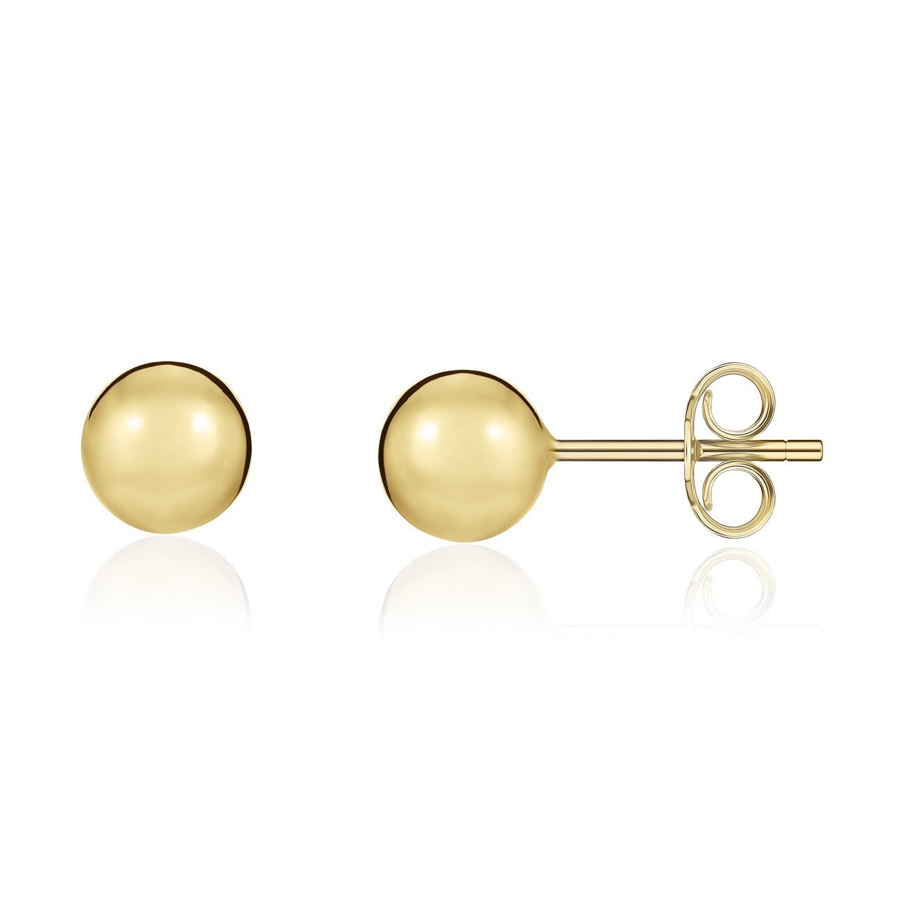 18ct Yellow Gold 8mm Polished Ball Studs