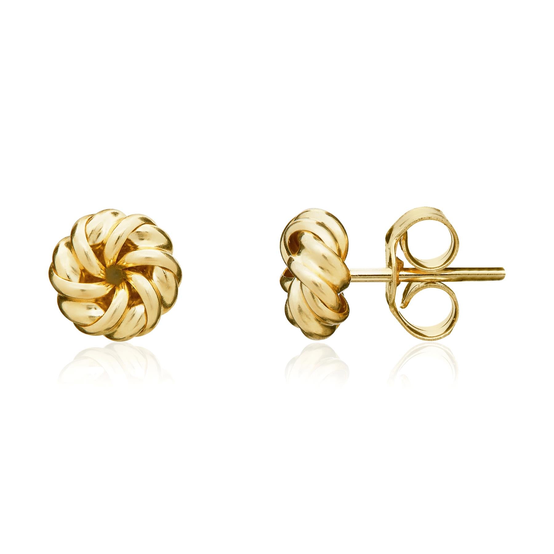 18ct Yellow Gold Fancy Swirl Stud Earrings