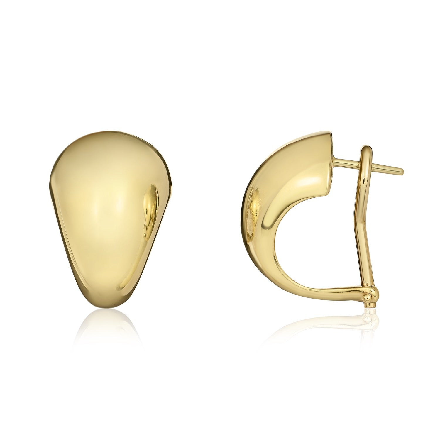 9ct yellow gold Polished Tapered Peg & Clip Earrings