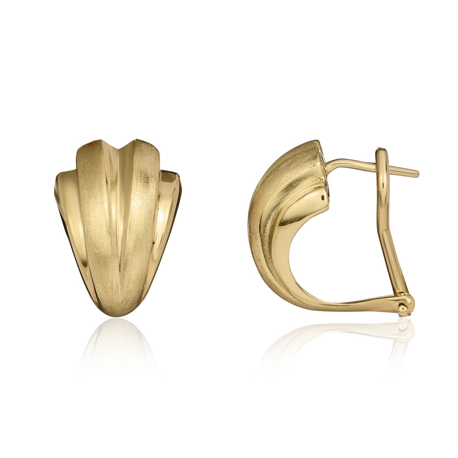 9ct yellow gold Pol&Sat Fluted Peg&Cl