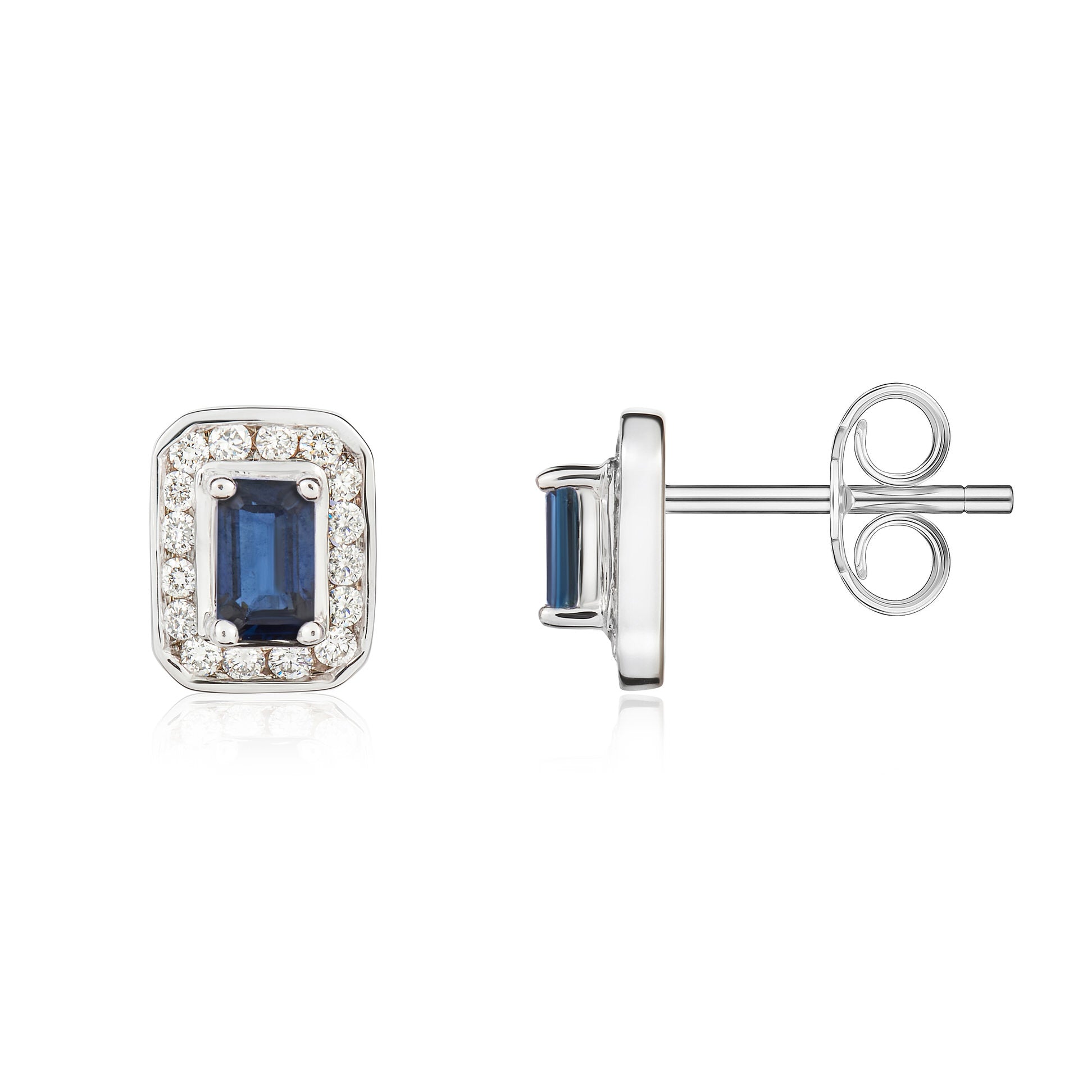 9ct White Gold Oct Sapp & Diamond Cluster Ers