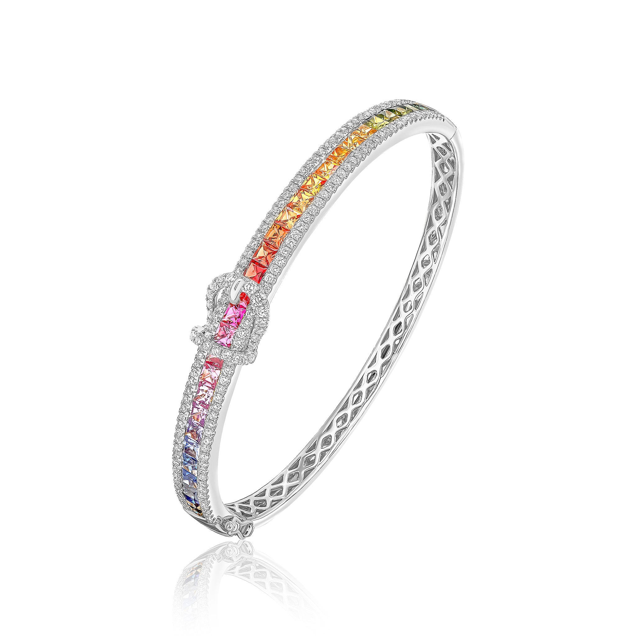 18wg M-Sap & Diamond Buckle Ban