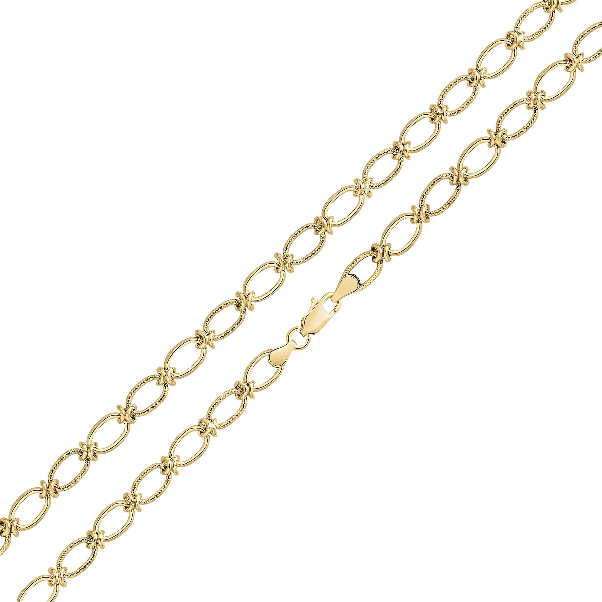 9ct Yellow Gold Handmade Oval Knots 7.5