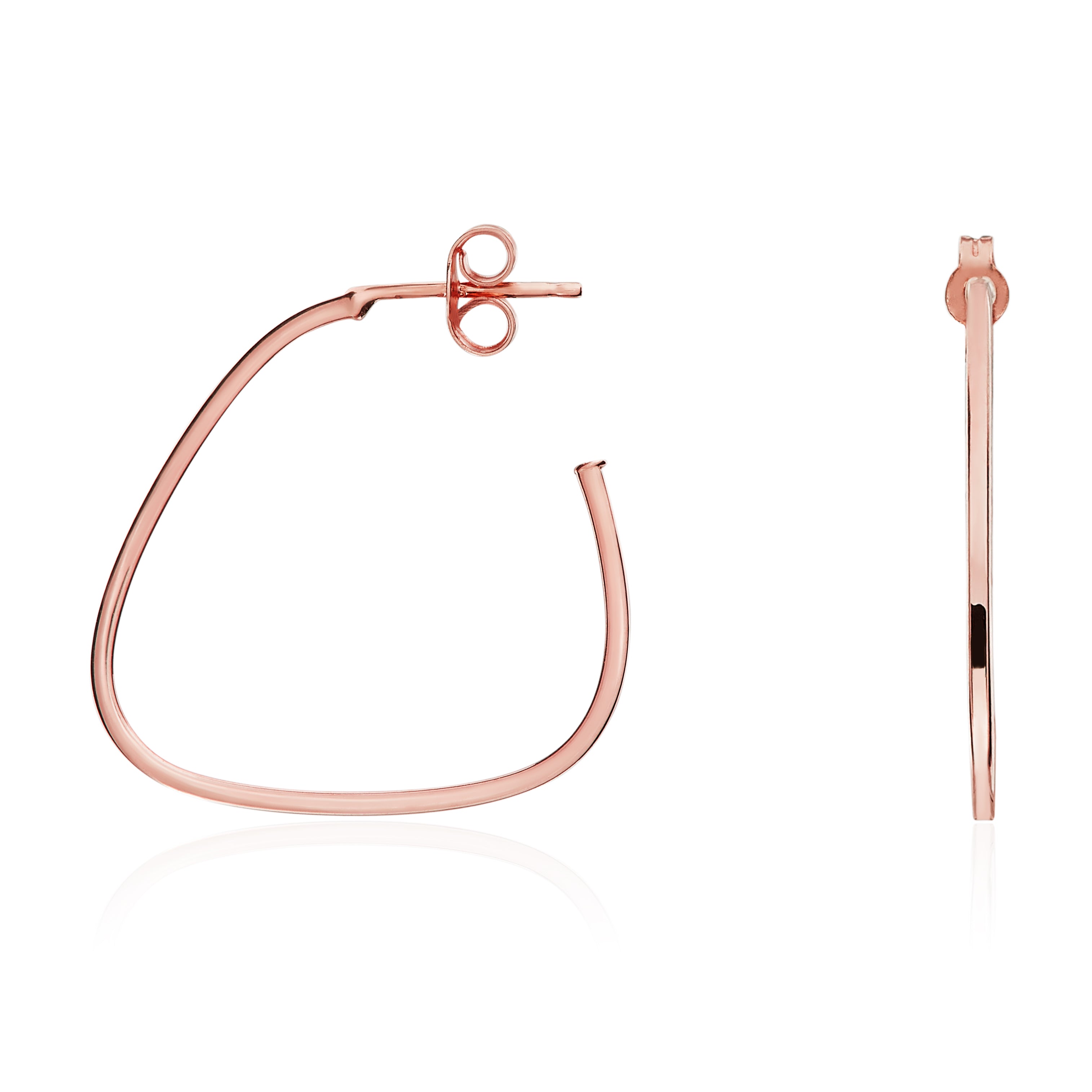 9ct rose gold.Tri.Peg & Scroll Hoop