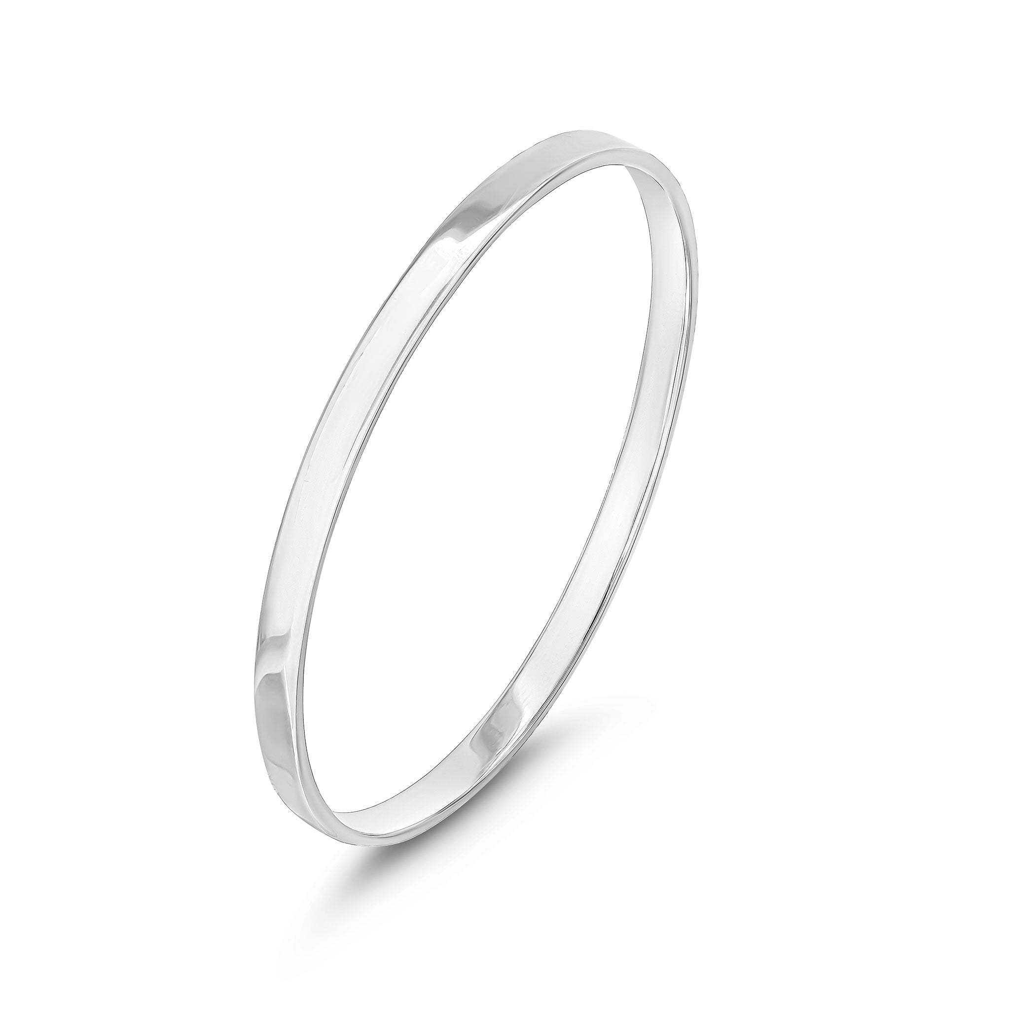 9ct White Gold 5mm Flat Shape Slave Bangle 60 70 ID