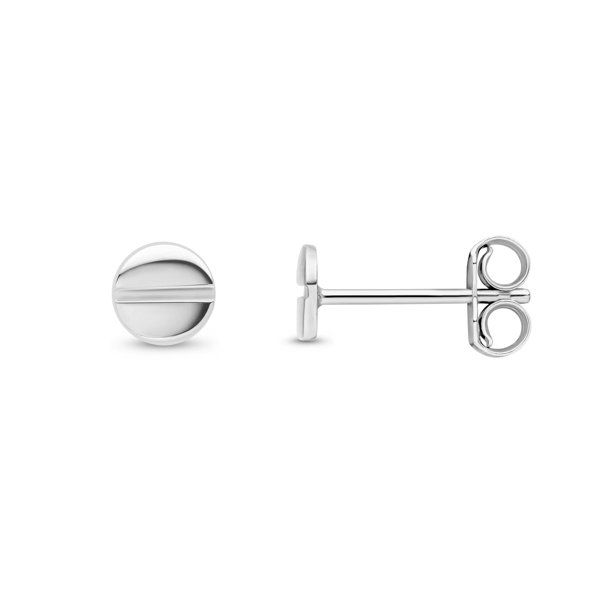 9ct White Gold Screw Head Stud Earrings