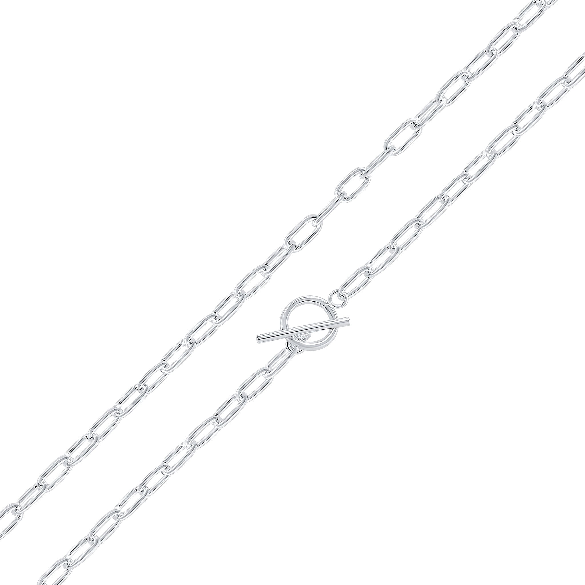 Silver 5x11mm Paperclip Chain T-Bar 1