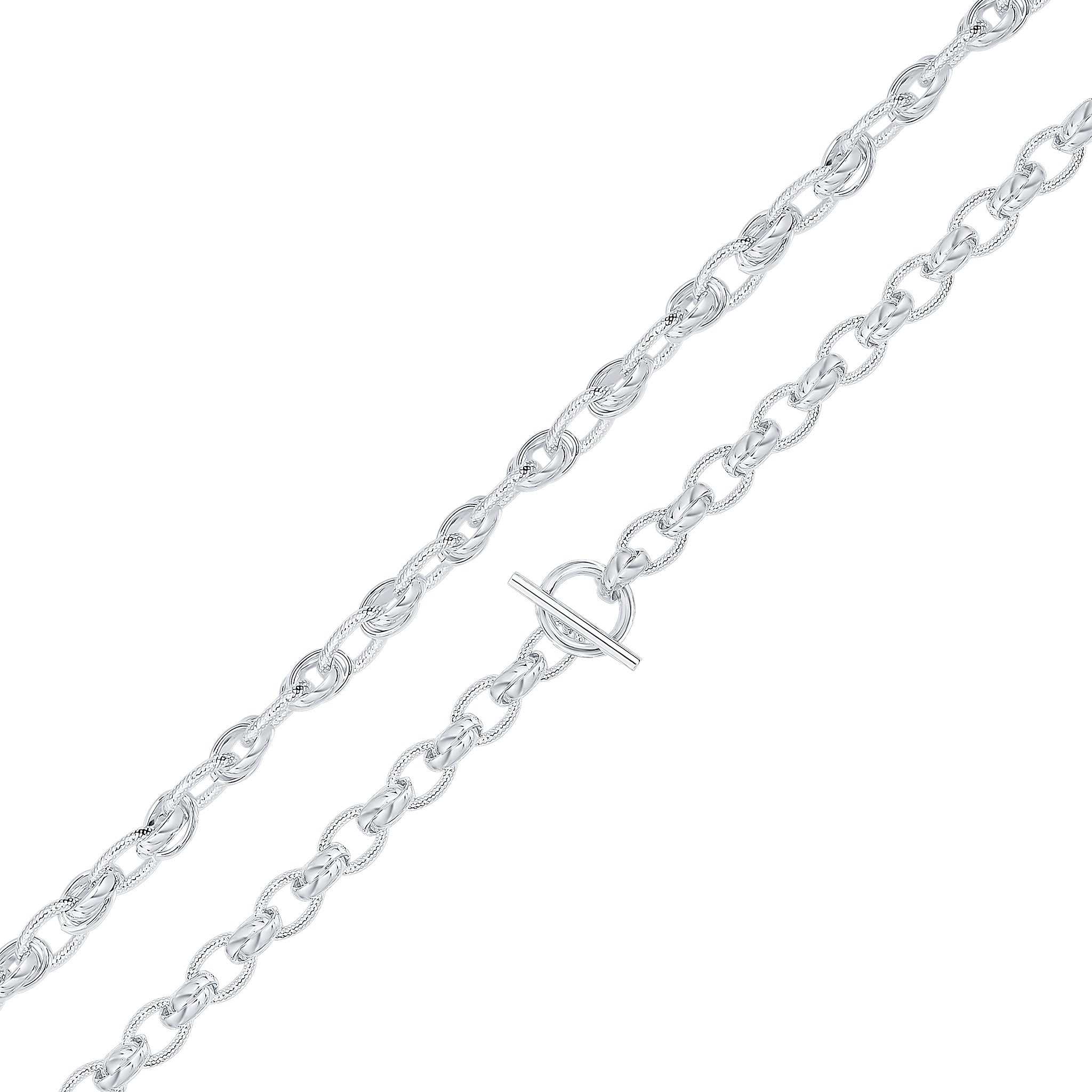 Silver 9mm Textured Oval Fancy
