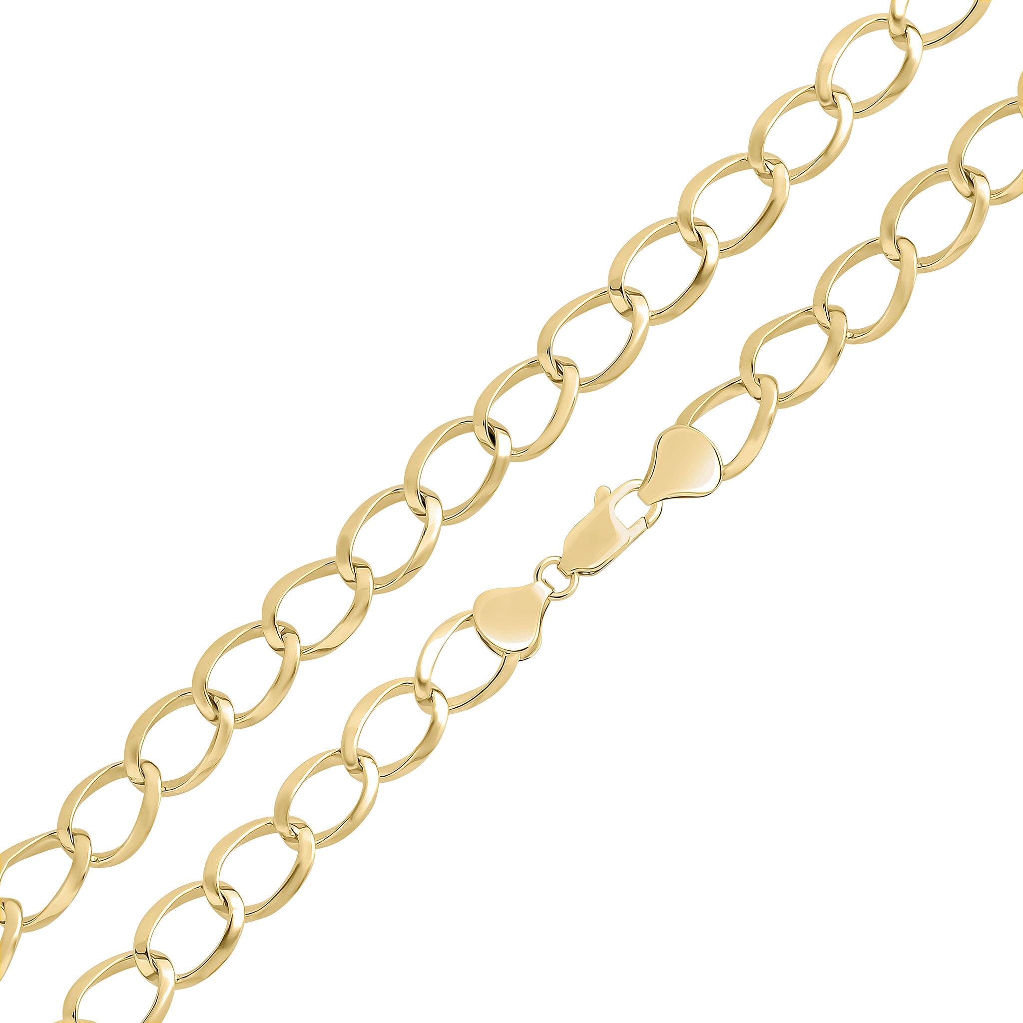 9ct Yellow Gold Handmade 10.5m Open Curb 7.5