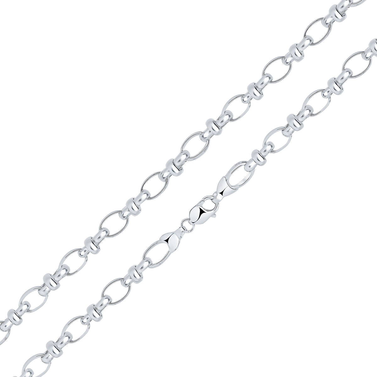 Silver 10.7mm Oval Pinched Link 1