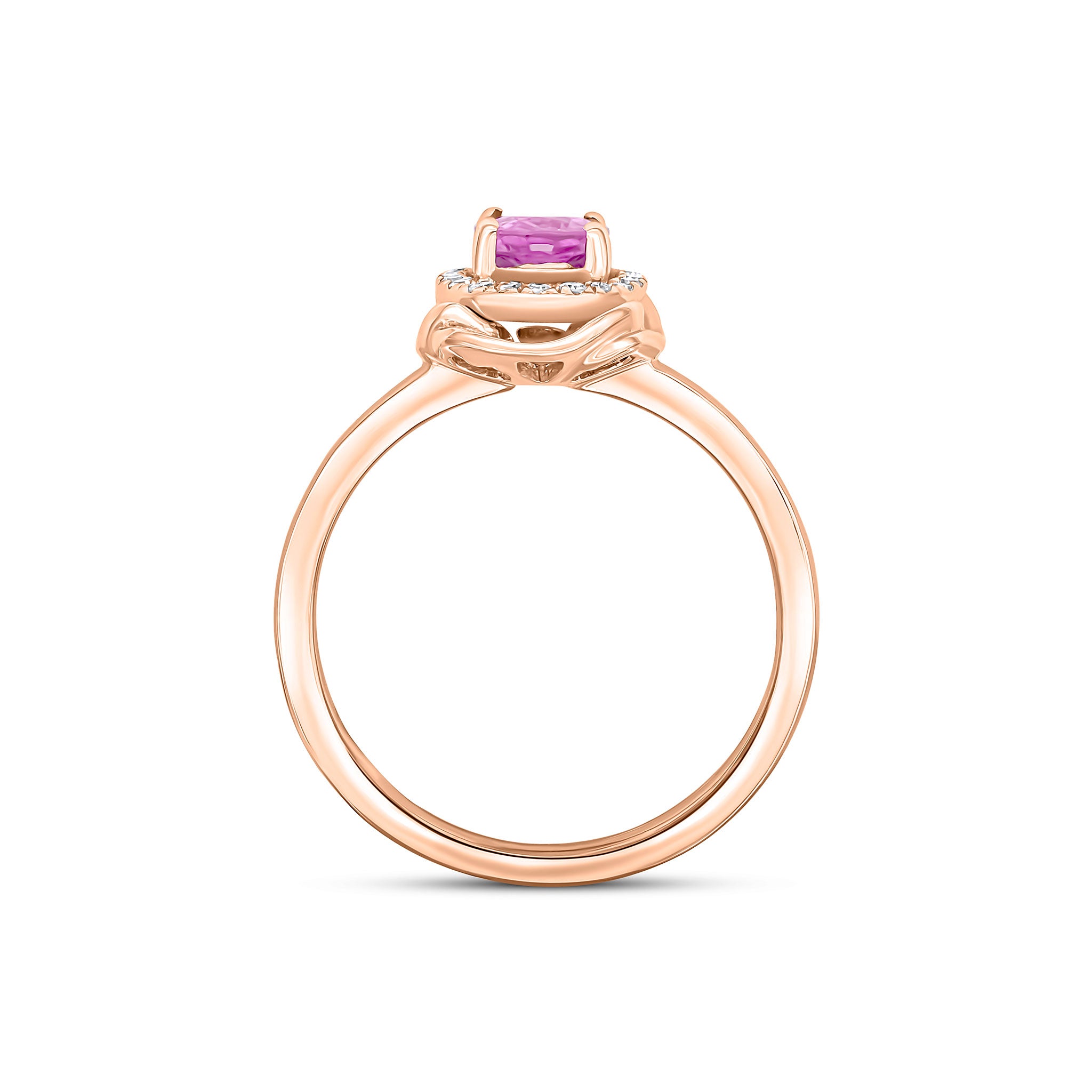 9CT ROSE GOLD PINK SAPPHIRE & DIAMOND FANCY CLUSTER RING 1