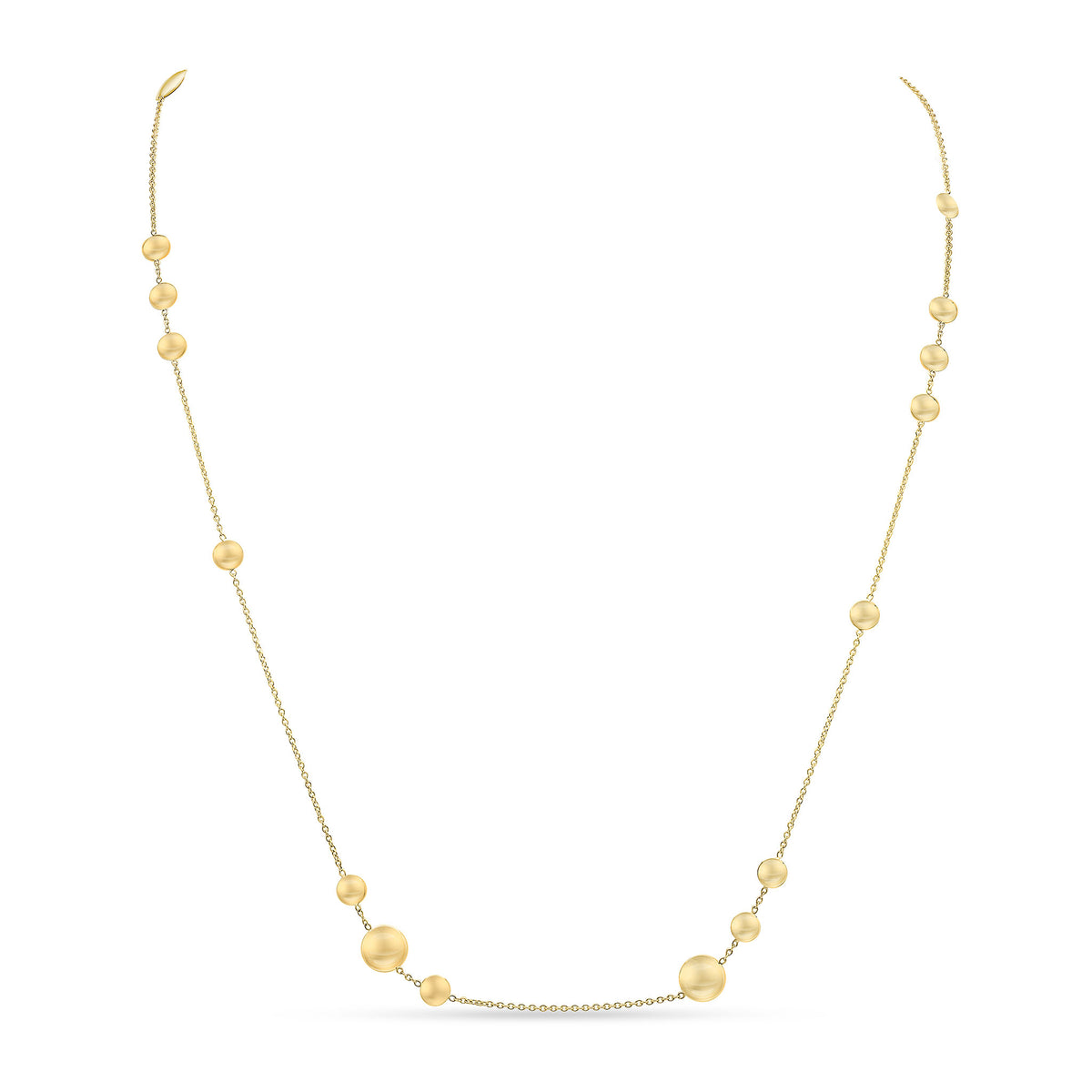 9ct Yellow Gold Chain Necklace with Polished Flat Discs 24 Inch