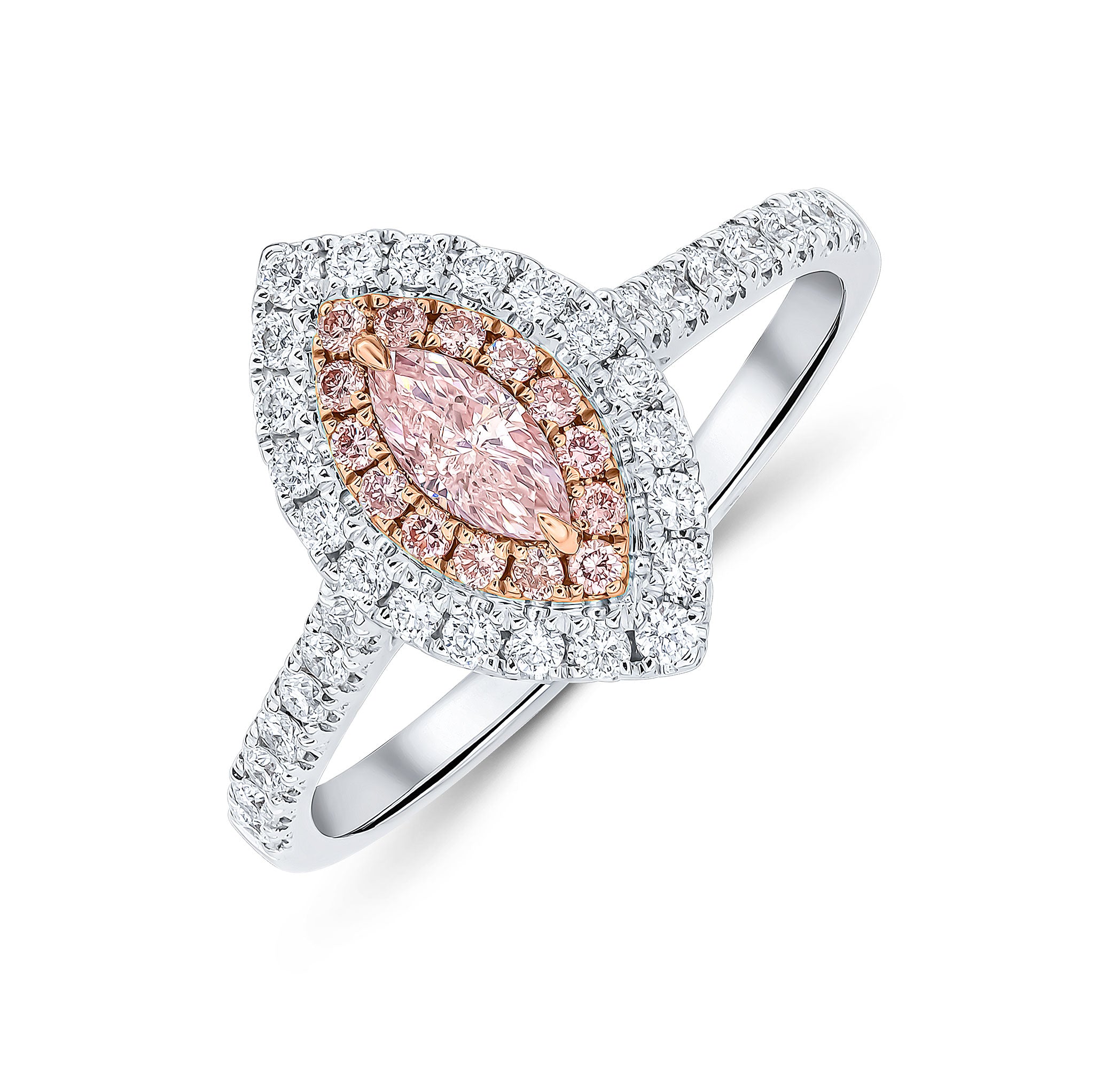 18wg Marq Pink Diamond Cluster R