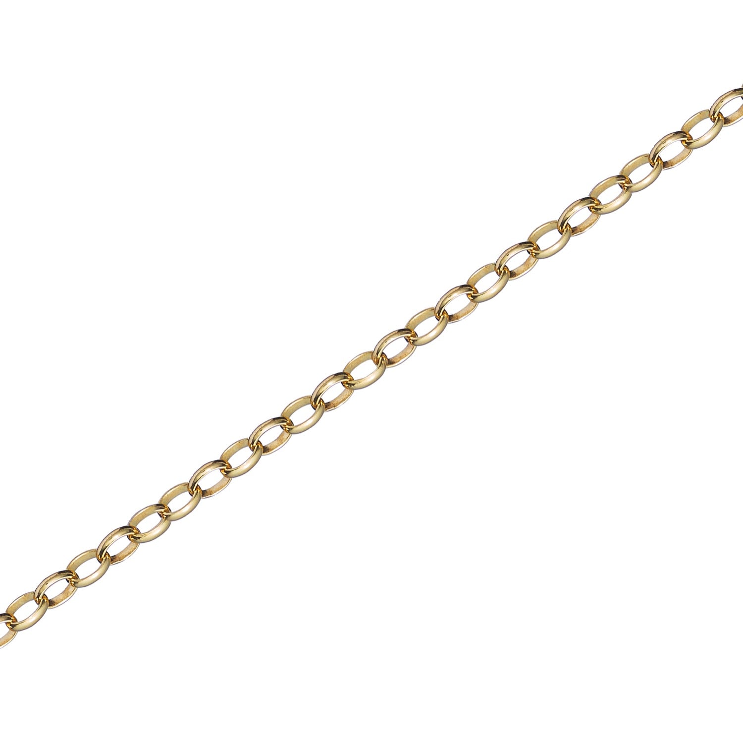9ct Yellow Gold Ova Belcher 2.5mm 18