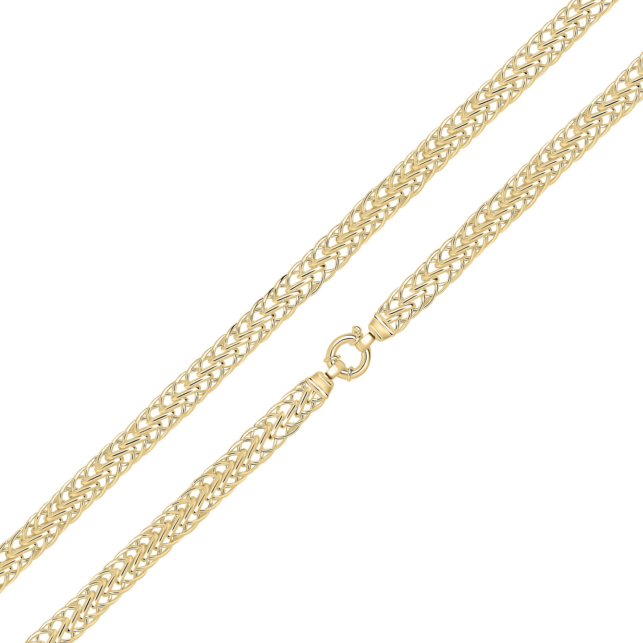 18ct Vermeil 9mm Flat Spiga 18" Bolt Ring