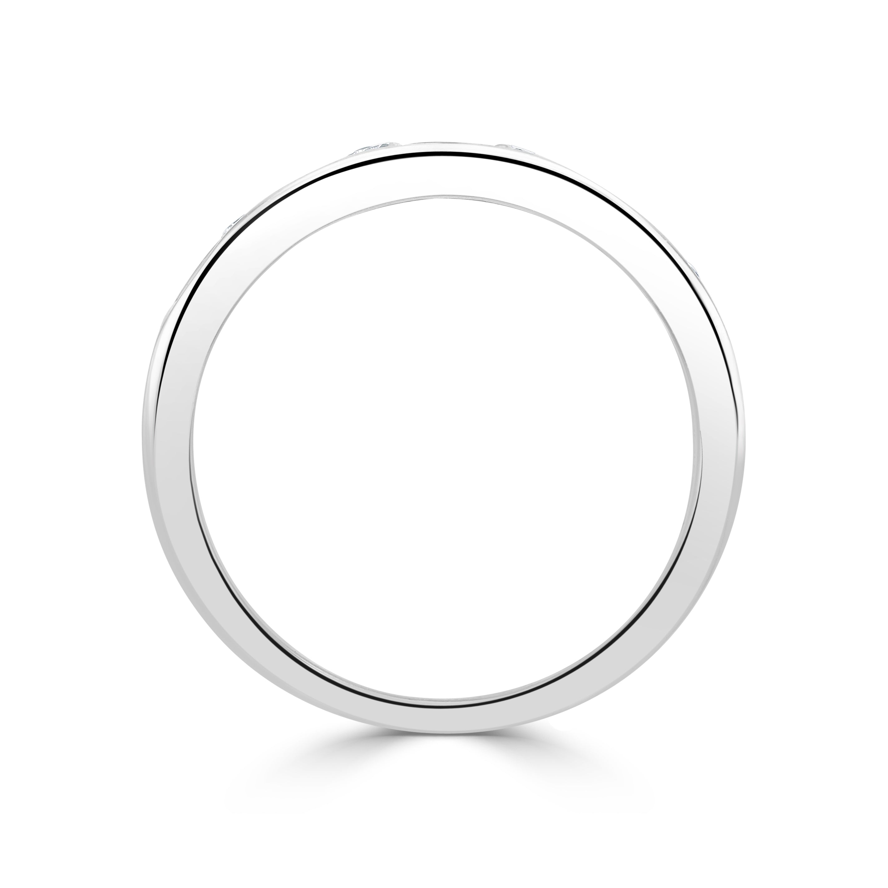 9CT WG ROUND AQUA AND DIAMOND 9ST CHANNEL SET HALF ETERNITY RING 1