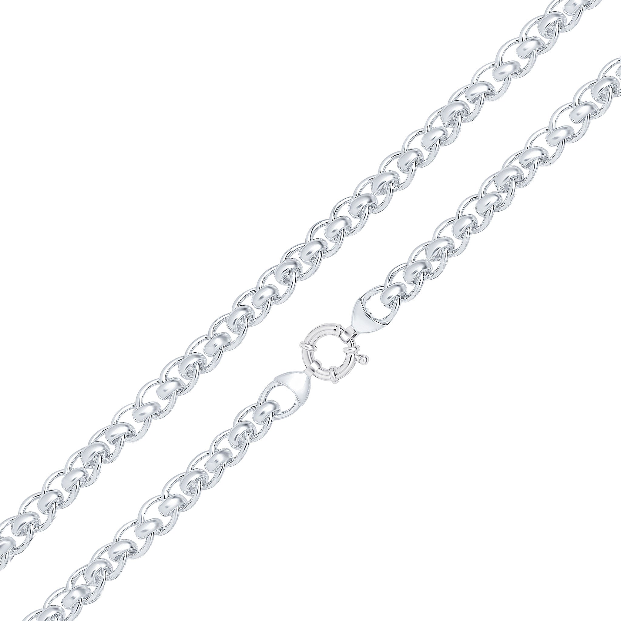 Silver 10mm Rollerball 8" Bolt Ring