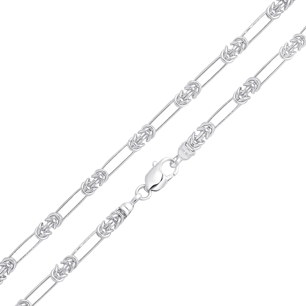 Silver 5mm Byzantine Long Oval 1
