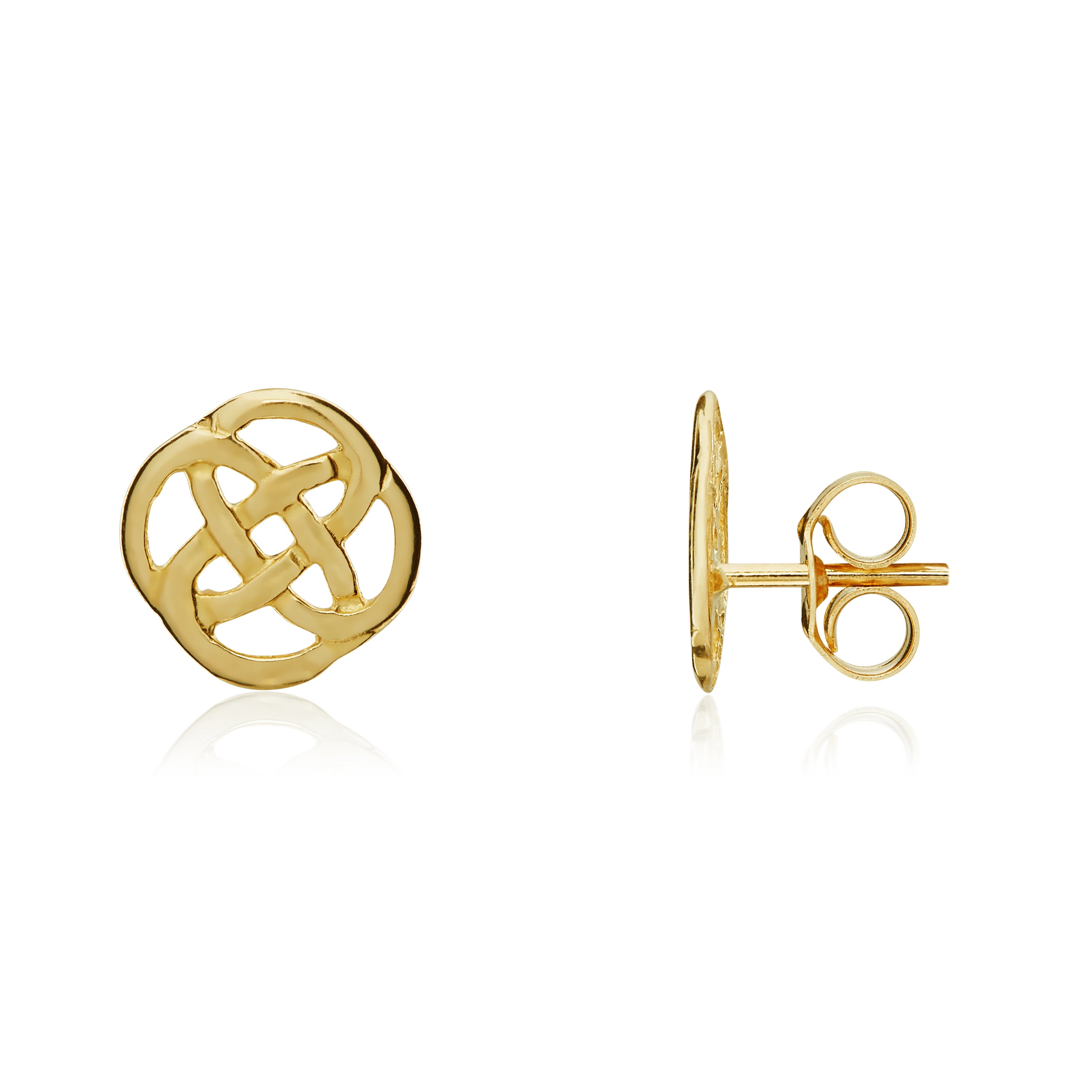 9ct Yellow Gold Round Celtic Stud Earrings