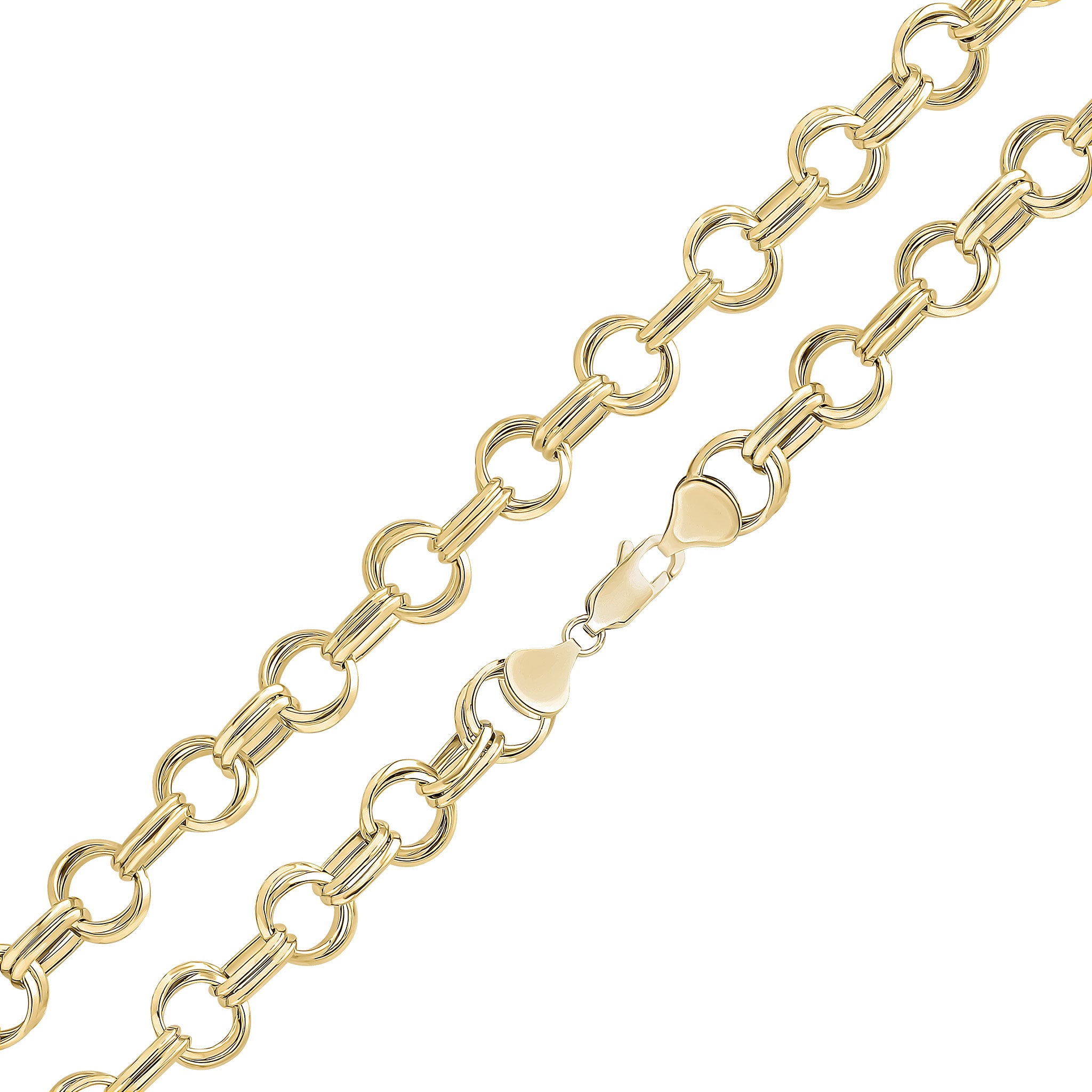 9ct Yellow Gold Handmade 7m Double Rd Belcher 8