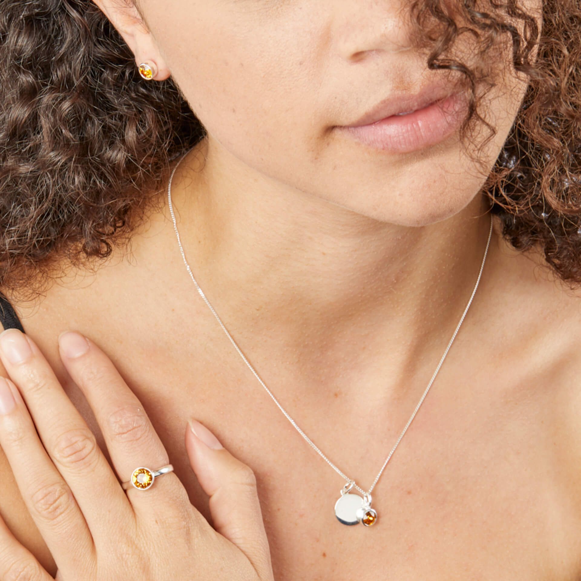 Silver Birthstone Earrings