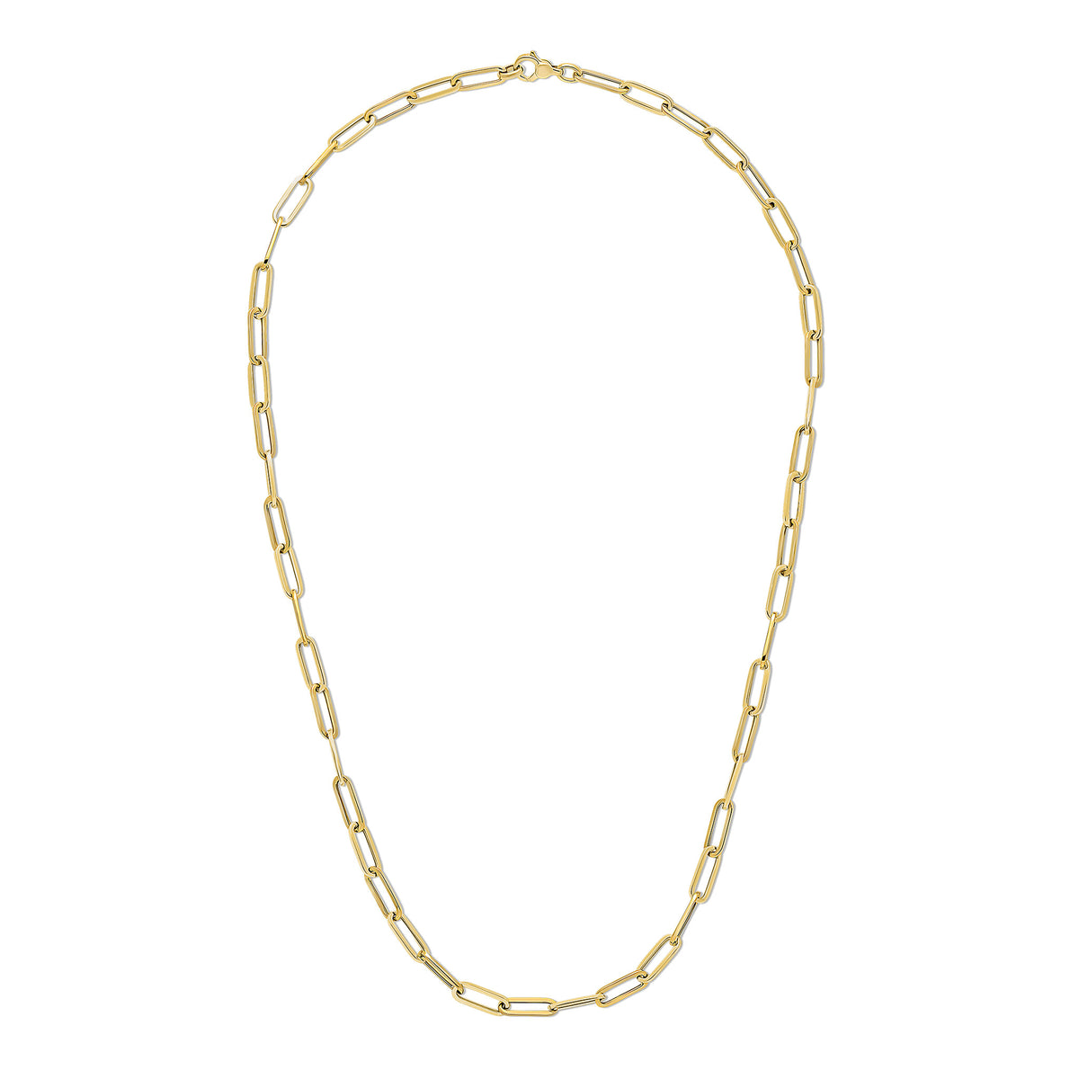 9ct Yellow Gold Oval Paperchain Link Necklace 24 Inches