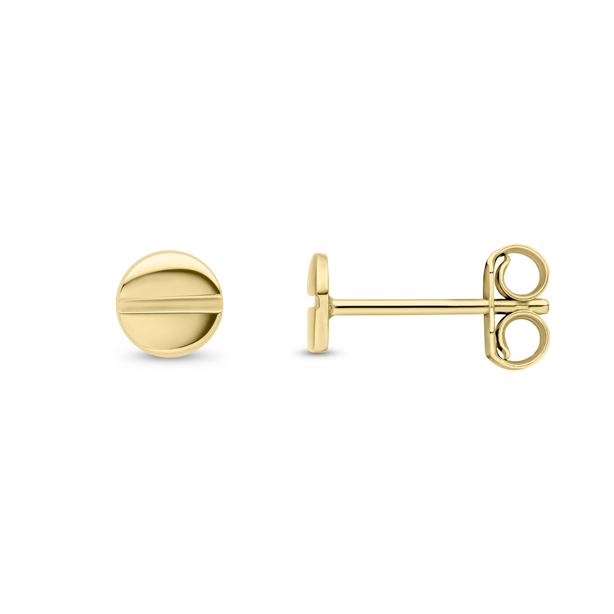 9ct Yellow Gold Screw Head Stud Earrings