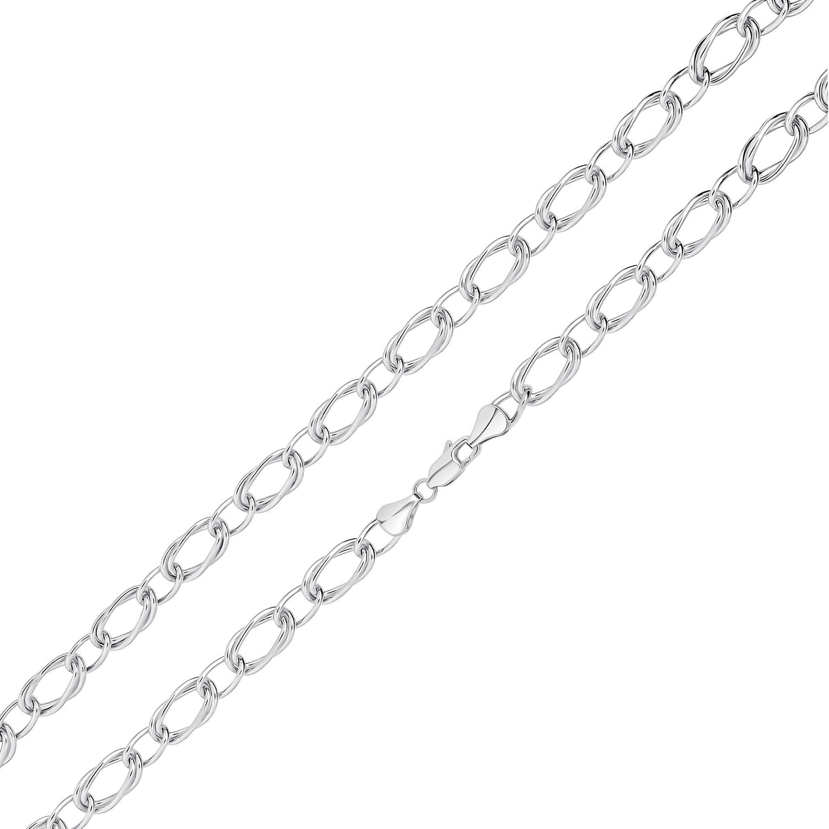 Silver 8mm Oval Double Link 1