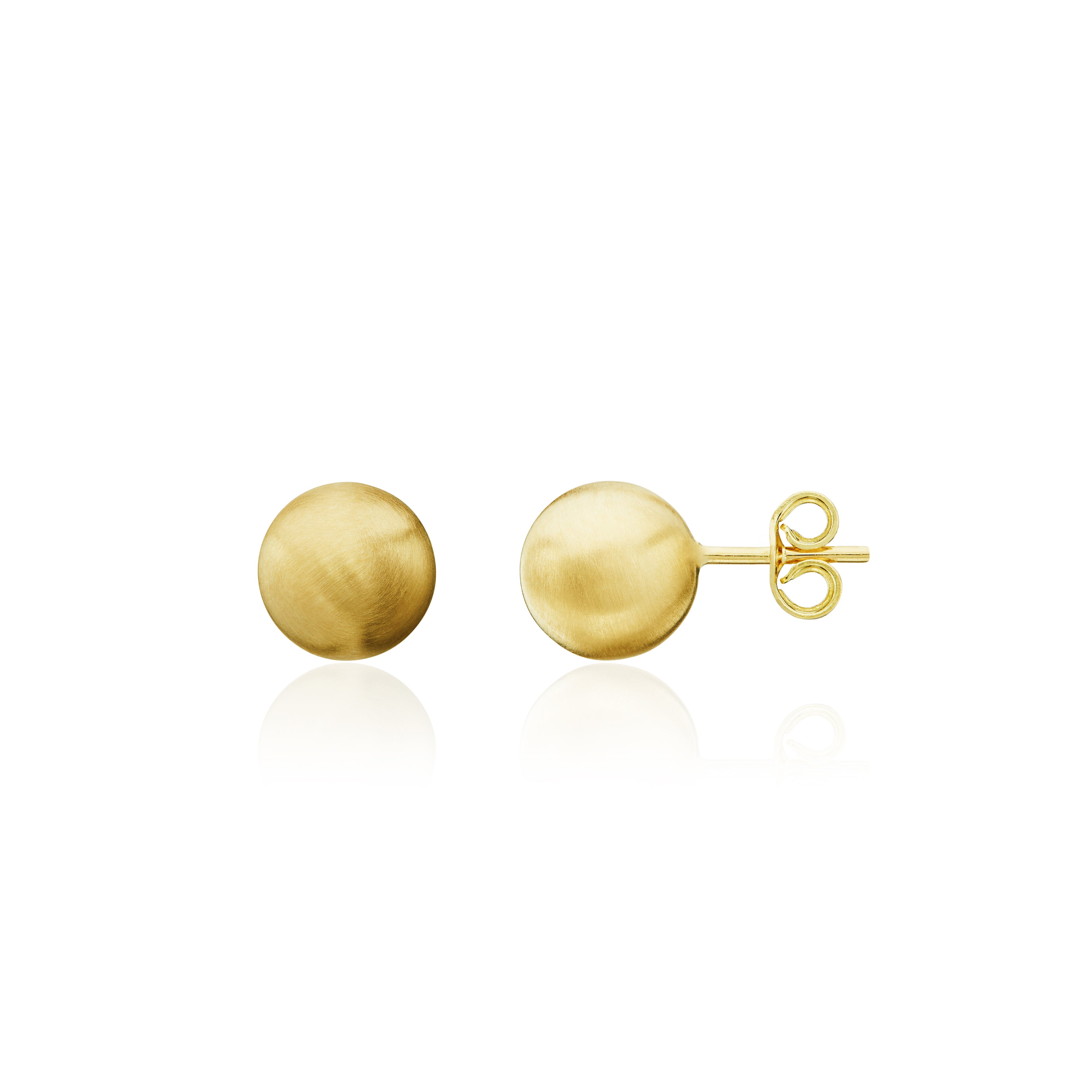 9ct yellow gold Satin 6mm Ball Stud Earrings