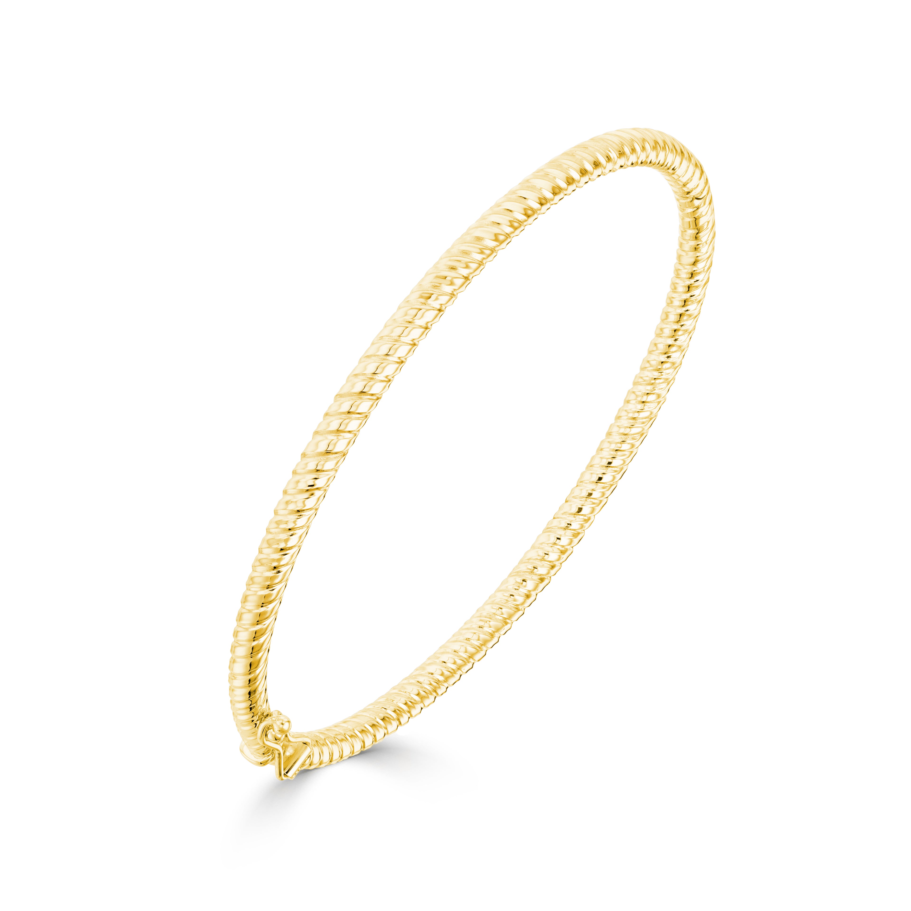 9ct Yellow Gold Round Twist Solid Bangle