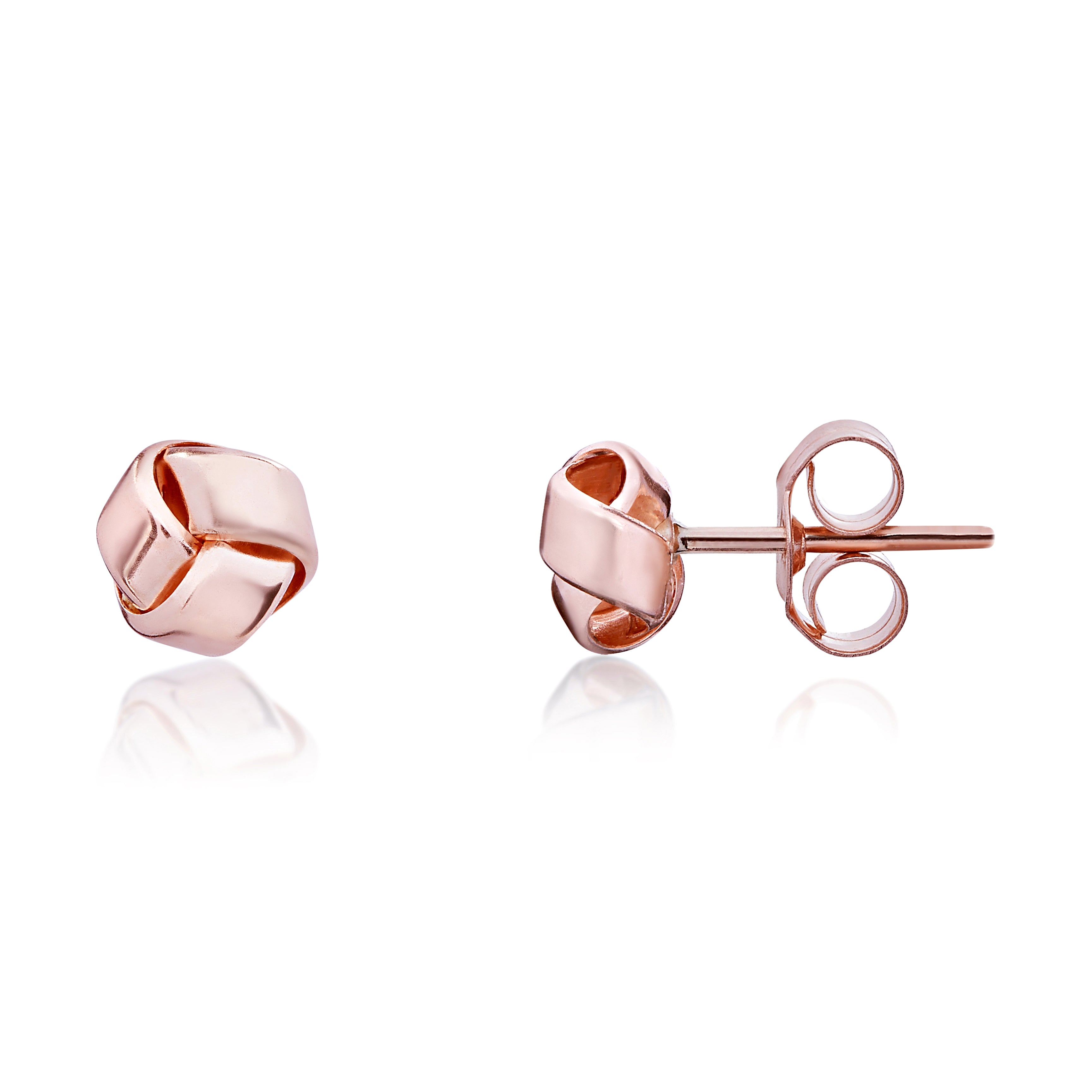9ct Rose Gold Polished Small Simple Knot Stud Earrings