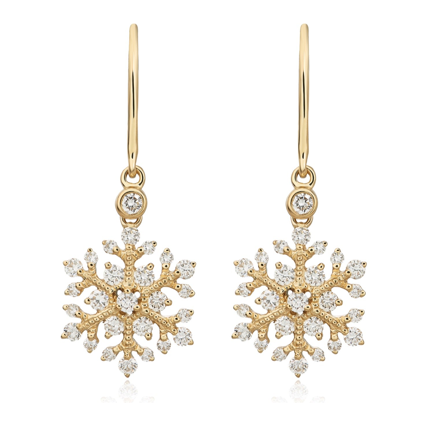 18yg Diamond Snowflake Drops
