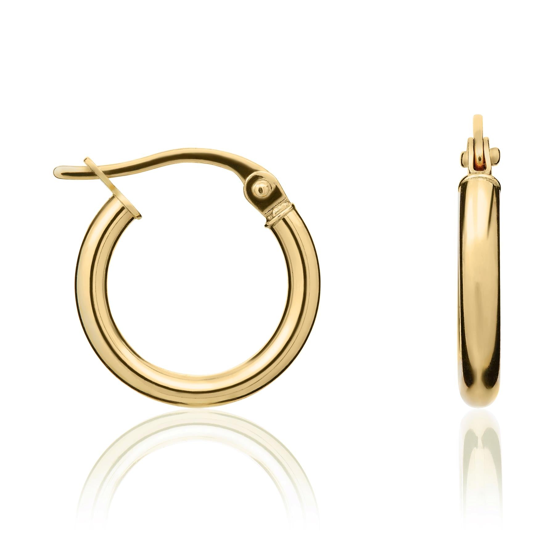 18ct Yellow Gold Round Polished Hoop Earrings