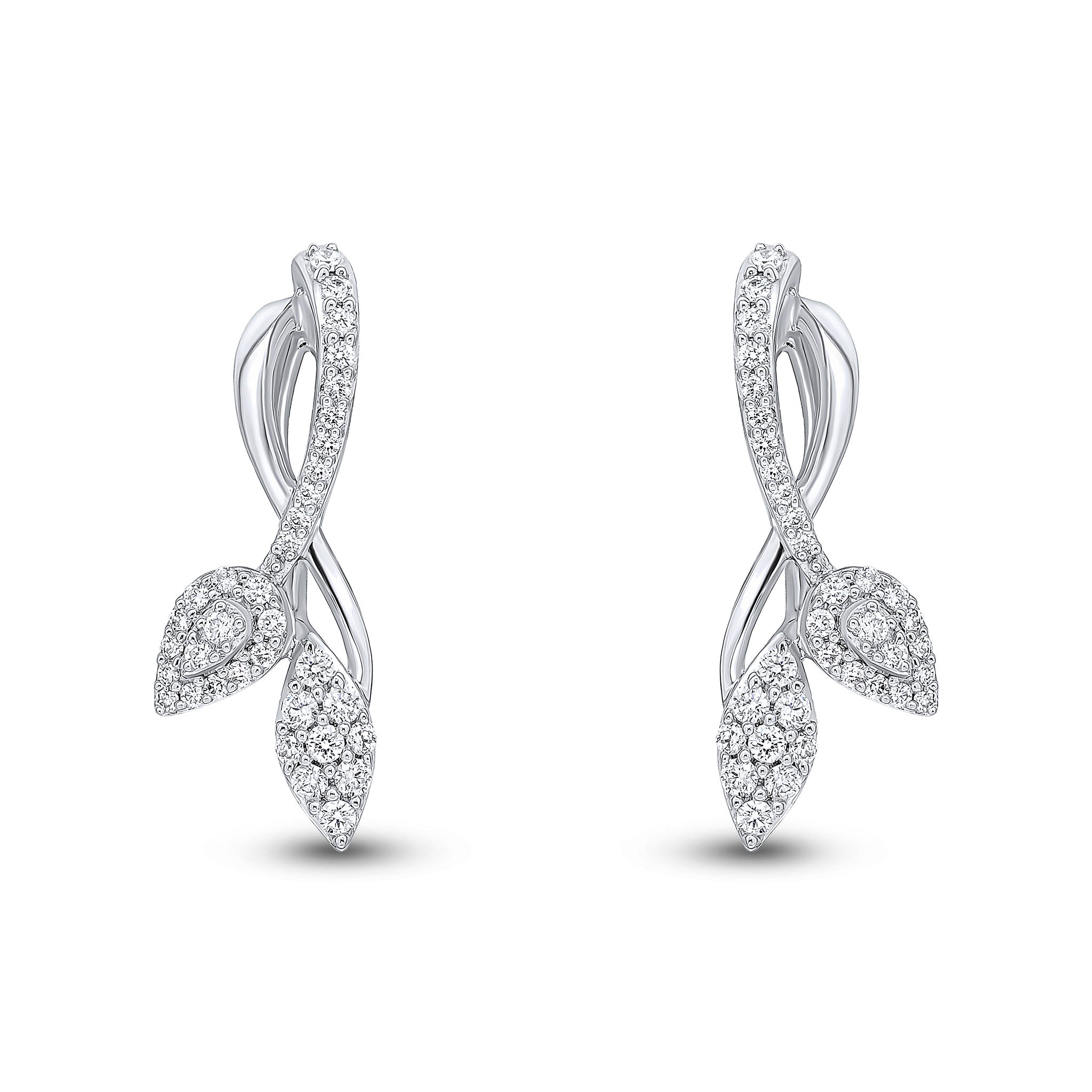 18wg Diamond Double Leaf Ers