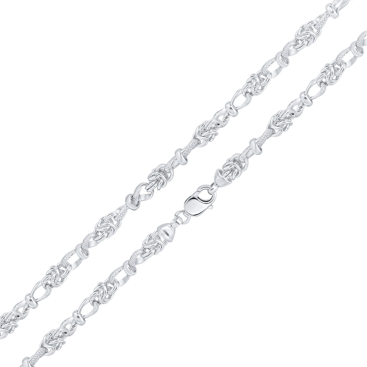 Silver 6.6mm Byzantine Infinity 1